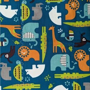 NEW BABY BLANKET Handmade Cotton & Flannel 35x40 Colorful Jungle Animals Fabric